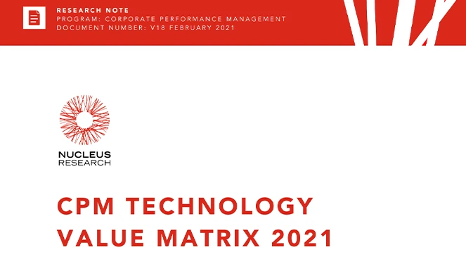 Nucleus Research CPM Value Matrix 2021
