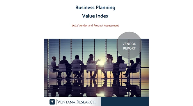 Ventana Research Business Planning Value Index 2022