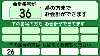 会計待ち表示システム(大型) / 薬待ち表示システム 表示サンプル3