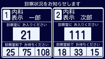 受付状況表示機(大型) 表示サンプル2