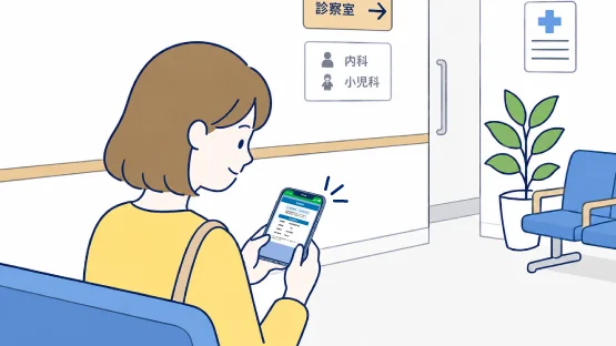 LINEで診察室前への呼び出しを受け取る利用者